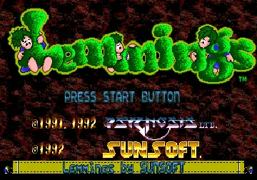 Lemmings (Europe) screen shot title